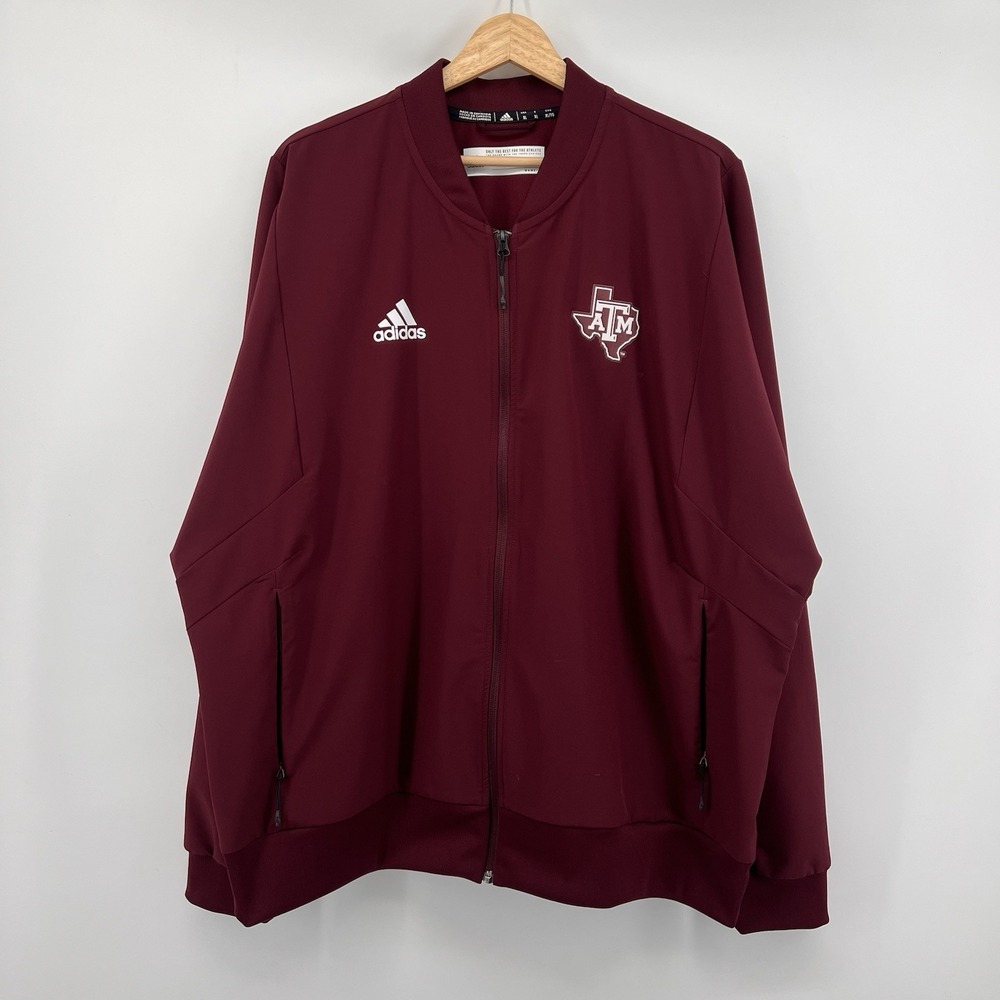 Texas A&M Aggies Windbreaker Jacket Size XL Maroon Adidas Full Zip
